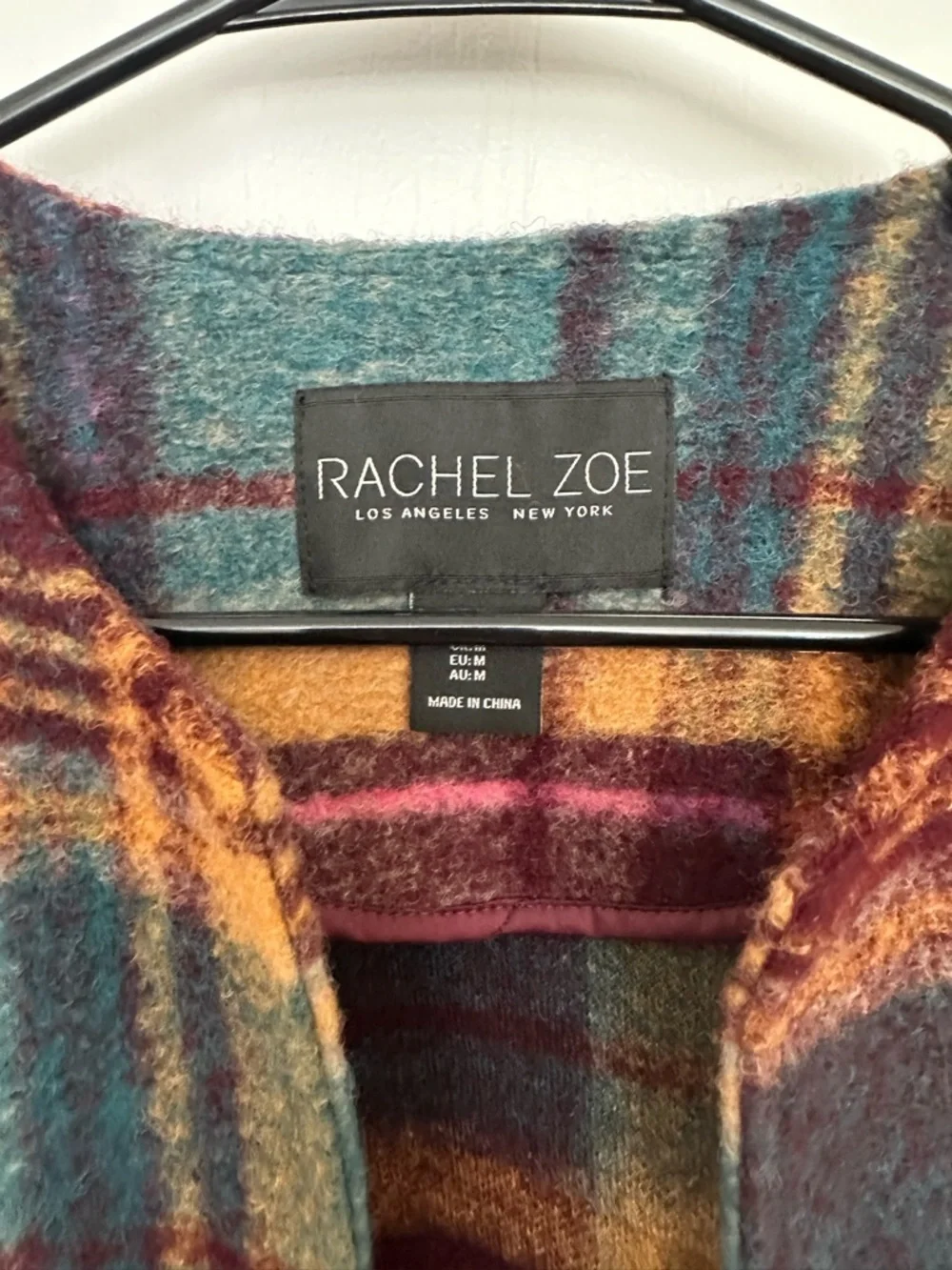RACHEL ZOE PLAID WOOL RETRO BLAZER PEA COAT